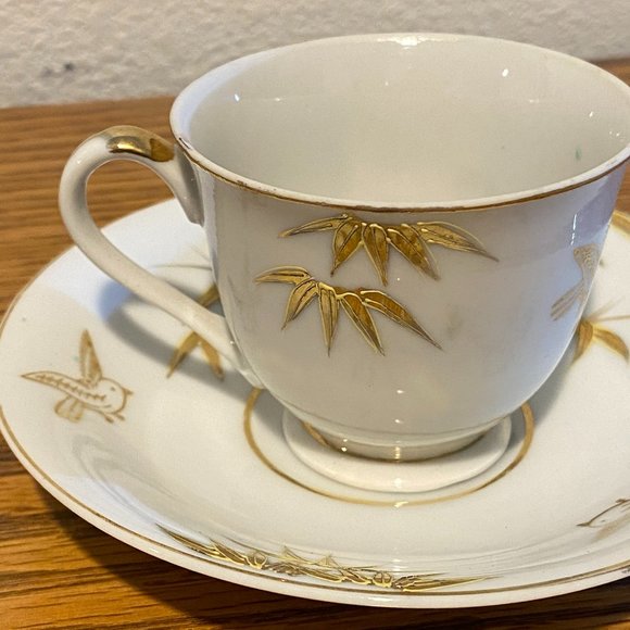 Lithophane Gold Bamboo Porcelain 2 Pc. Set - Picture 6 of 13